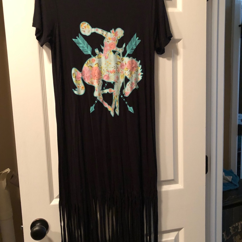 Crazy Trail dress with fringe